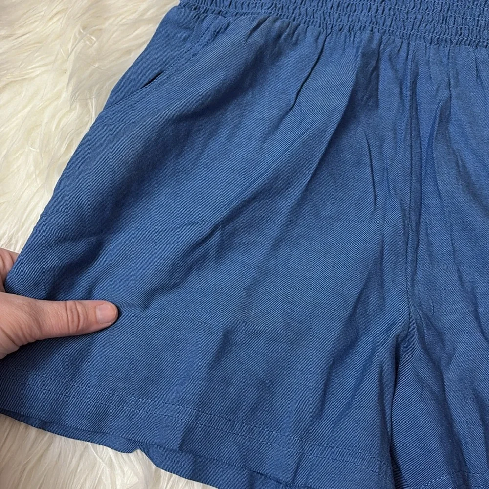 NWT Lands End Girls Youth Size L 10-12 Plus Size Chambray Cinch Waist Romper